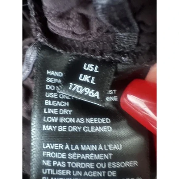 Urban Outfitters Shirt Womens Large Black Smocked Puff Sleeve Crop Top Blouse - Picture 12 of 14